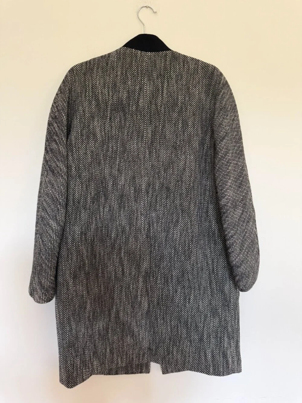 Rag & Bone Open Front Coat Wool Blend Minimalist Quiet Luxury Black White - 2